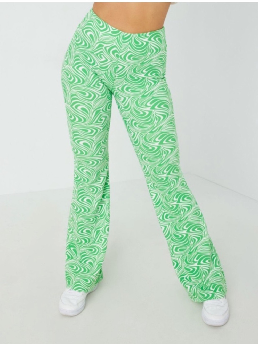 Garage Odessa Green Retro Swirl Flare Pants Size Medium Vintage-inspired 70’s - Picture 3 of 15